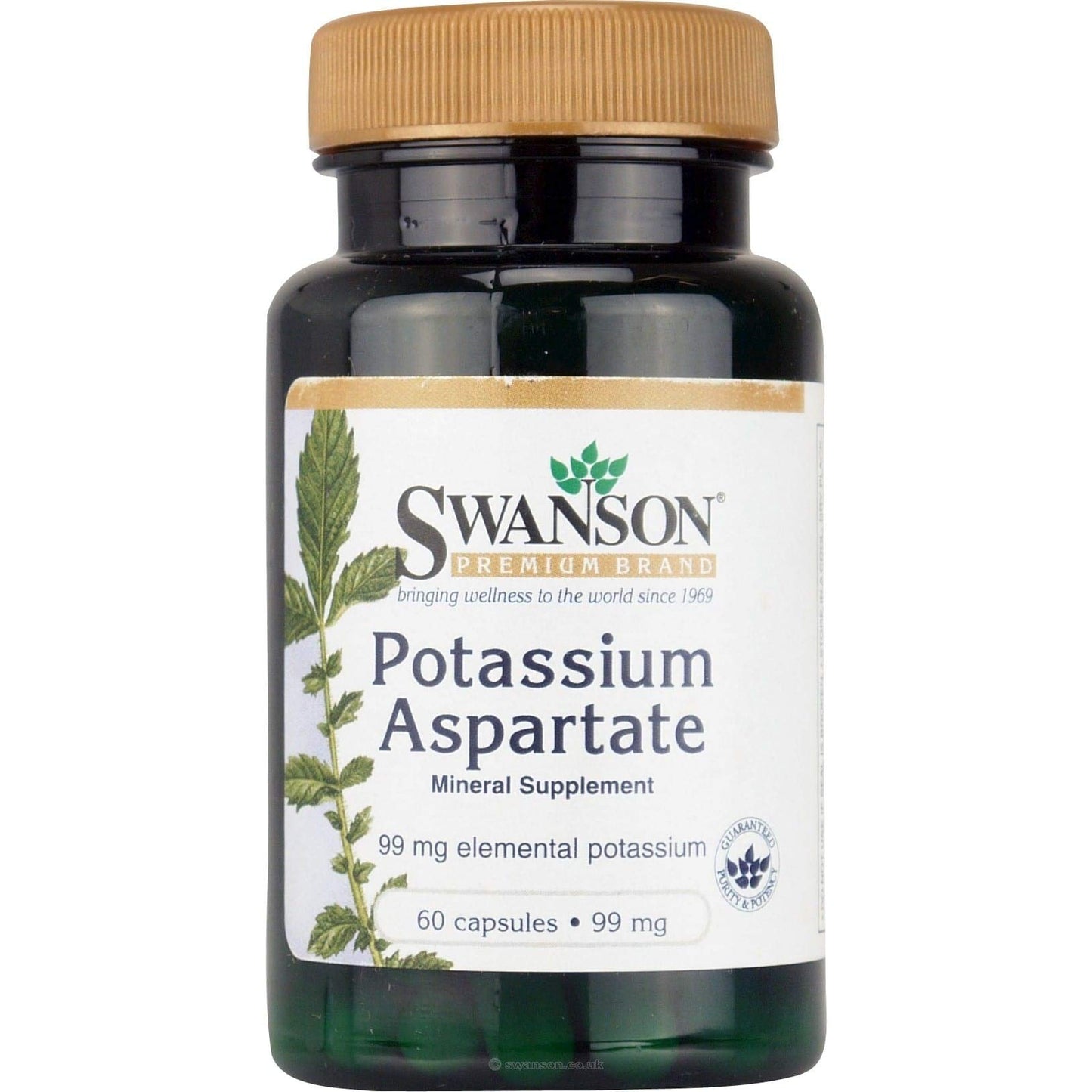 Swanson Potassium Aspartate Electrolyte Mineral Supplement 60 Capsules