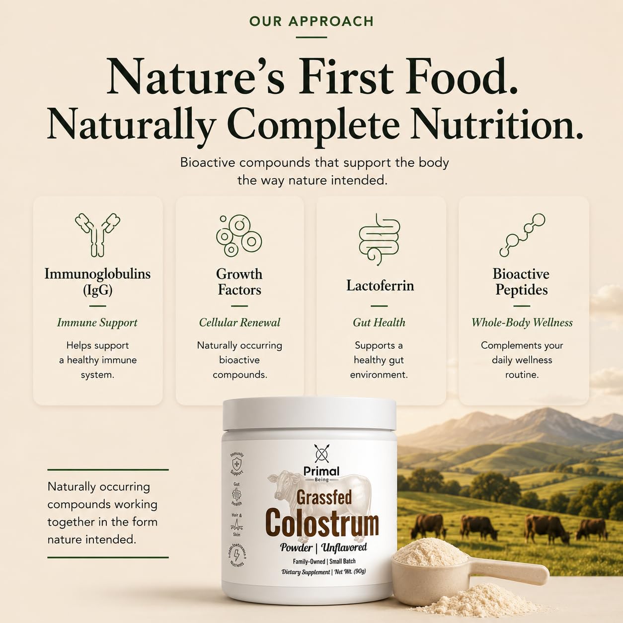 Primal Being Grassfed Beef Colostrum Powder, 3.17 oz