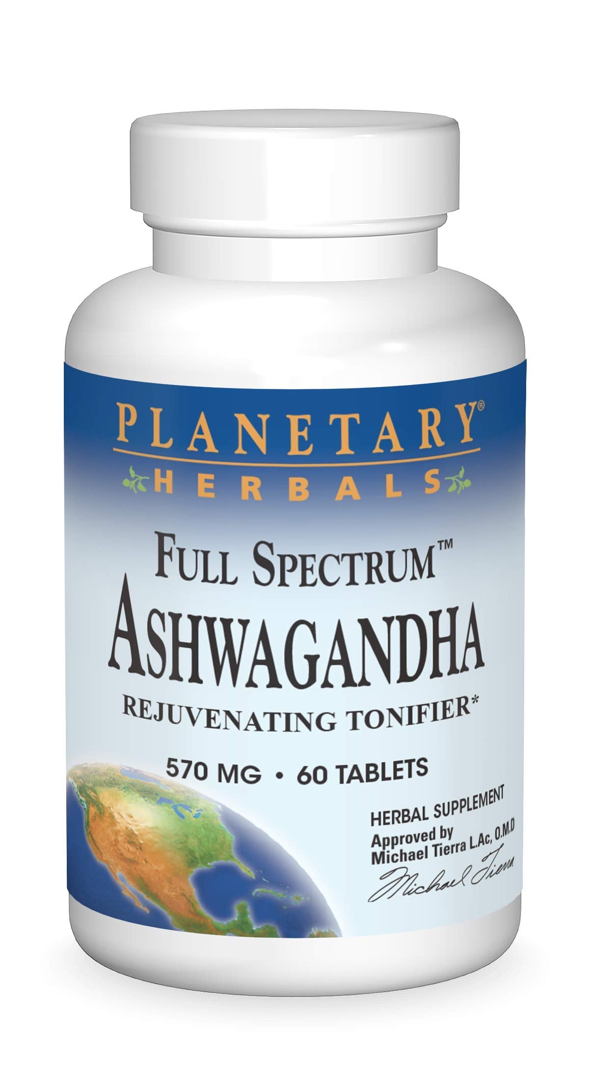 Planetary Herbals Ashwagandha Full Spectrum 570 mg Rejuvenating Tonifier Tablet, 60 Tablets
