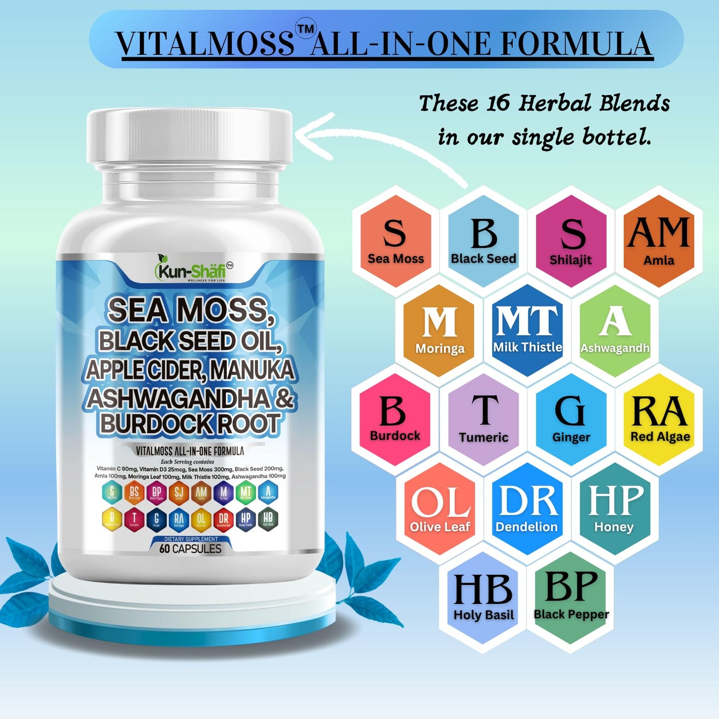 Kun Shafi Sea Moss Complex Capsules 60
