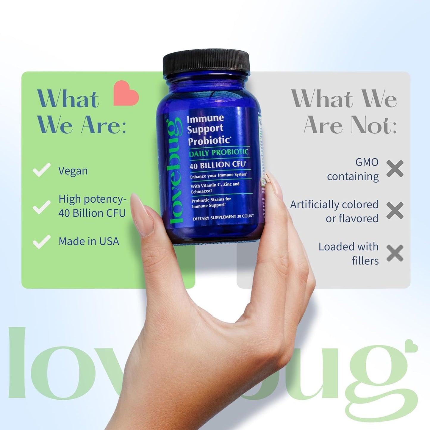 LOVEBUG Probiotics Immune Support Capsules 30