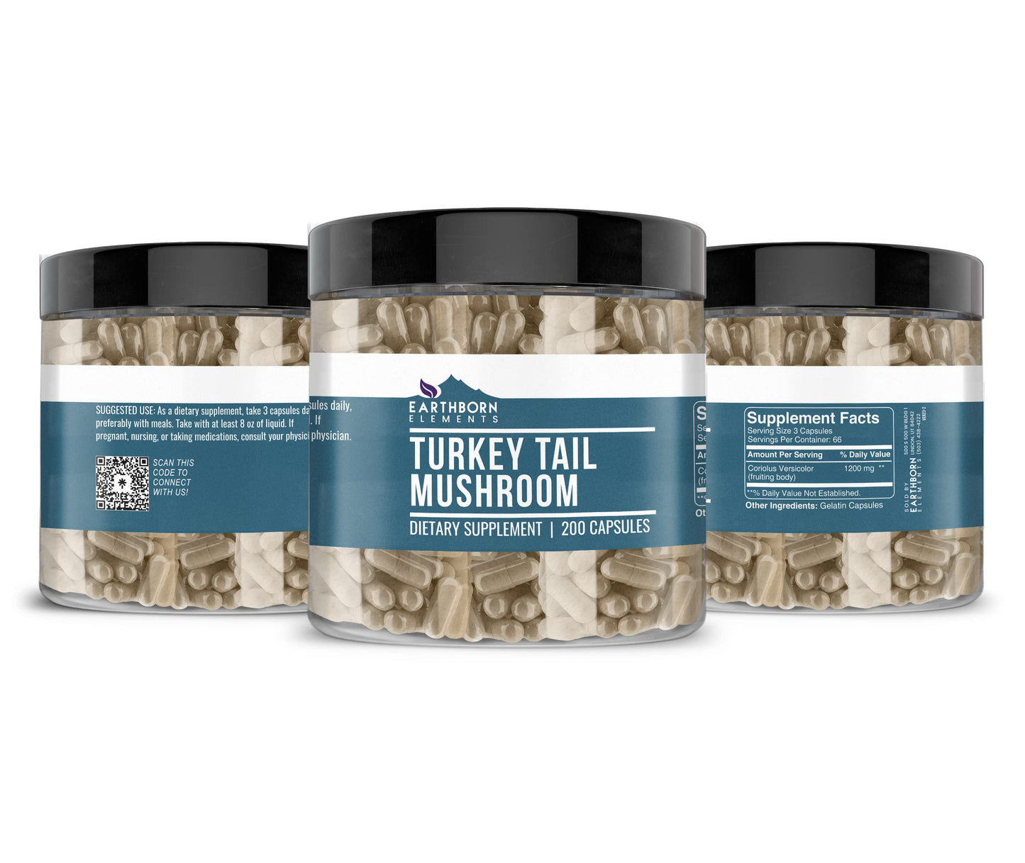 Earthborn Elements Turkey Tail Mushroom Capsule 400 Capsules