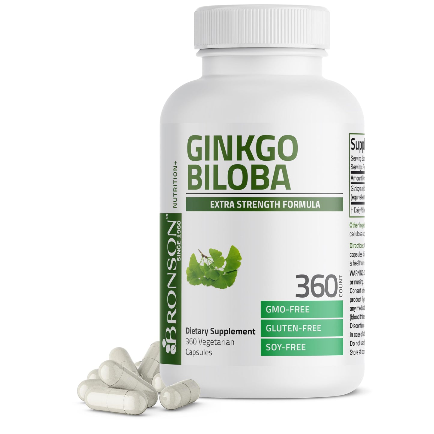 Bronson Ginkgo Biloba Extra Strength Brain & Memory Support Capsules 360