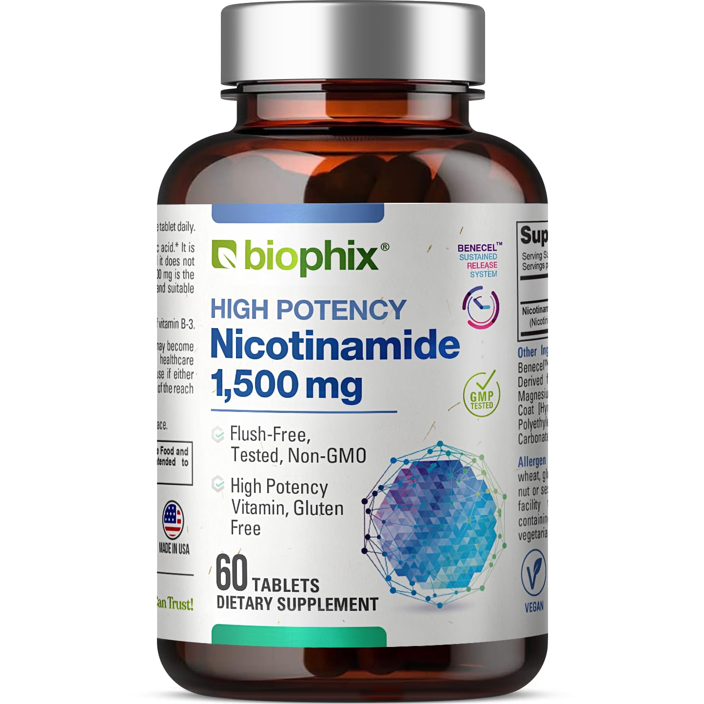 Biophix B-3 Nicotinamide 1500 mg Capsule, 60 Capsules