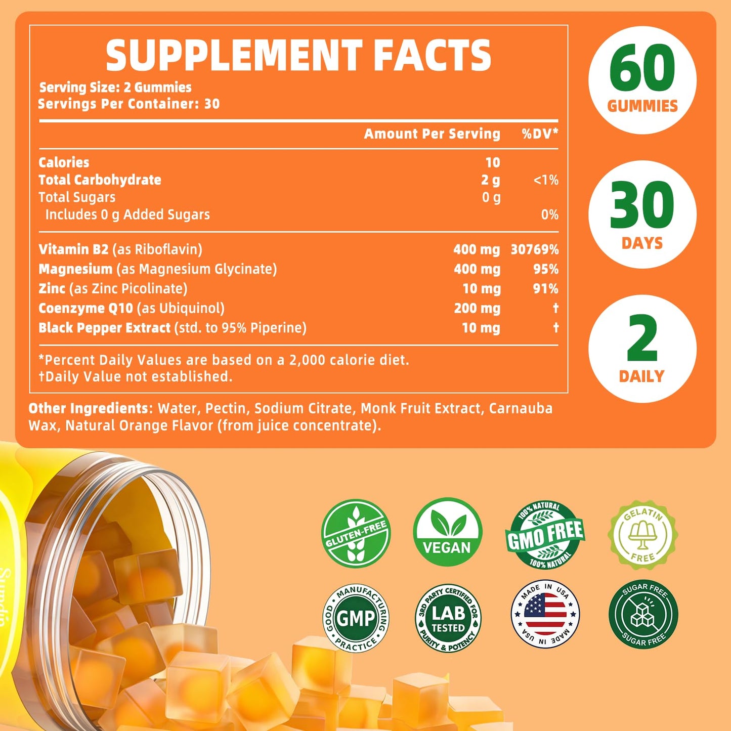 SumDIP Vitamin B2 Gummies, 60 Count