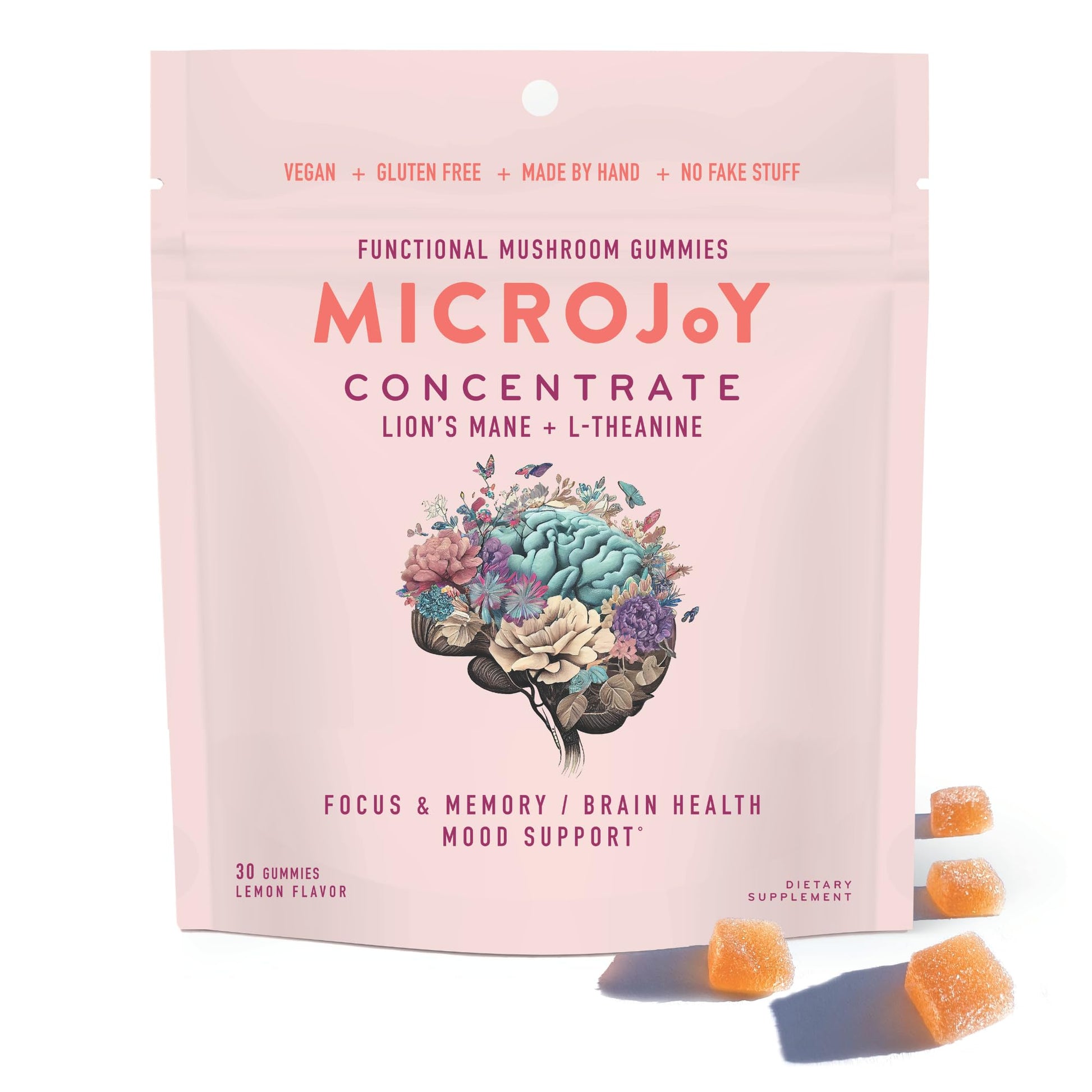 Microjoy Concentrate Gummies – Focus, Memory, Brain Health & Mood Support Supplement – 30 Count