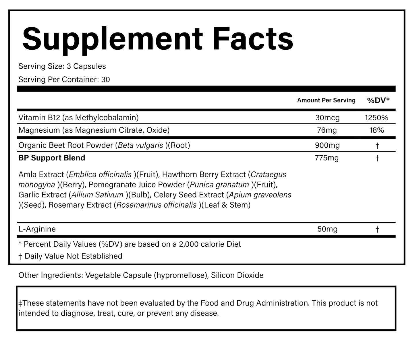 PURE Beets+ Organic Beet Root Capsules 900mg 90 Count