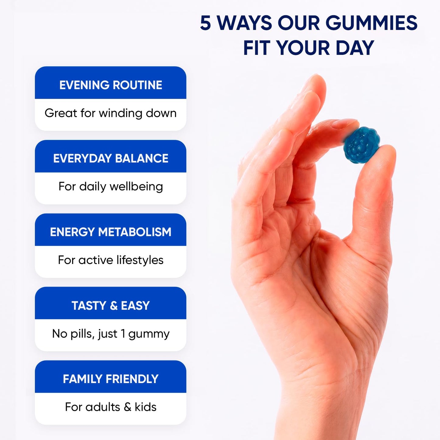 PURA WEX NUTRITION Magnesium Glycinate Gummies 400mg Extra Strength Blueberry Flavor, 60 Count