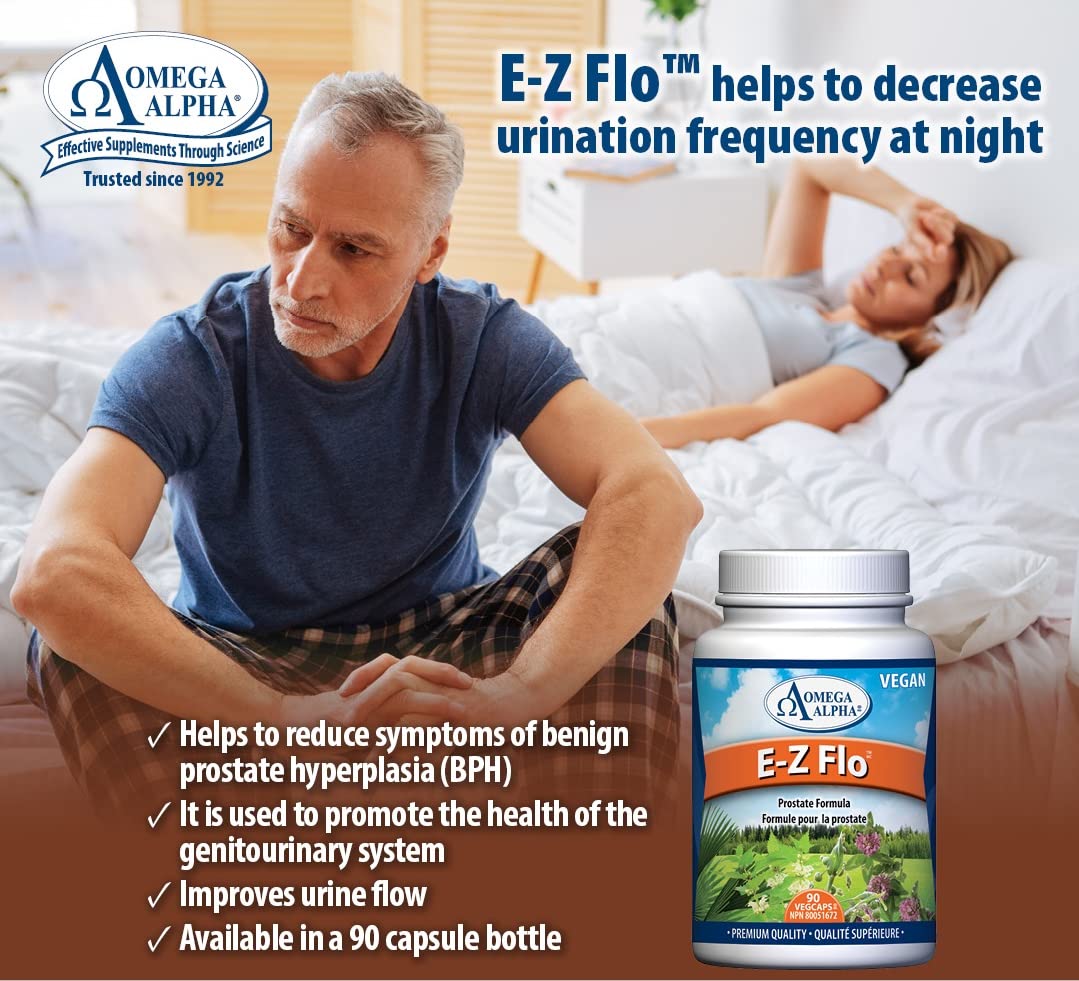 Omega Alpha E-Z Flo Saw Palmetto Seeds Extract Prostate Formula 90 Veg Capsules