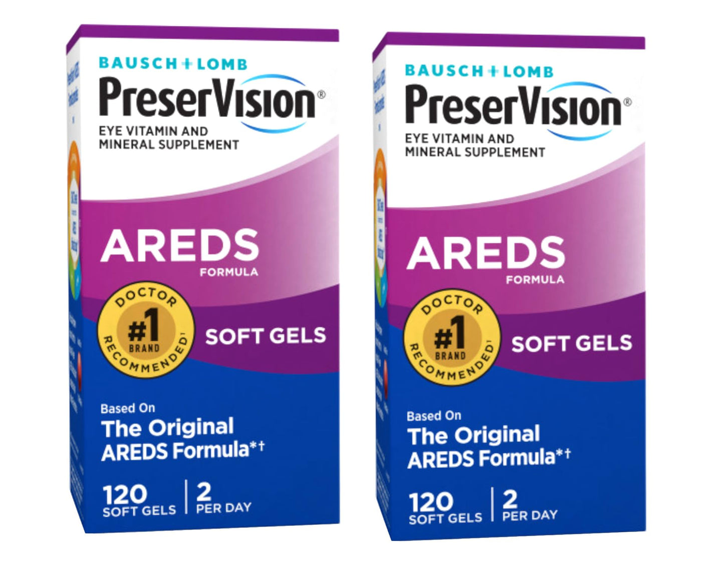 Bausch + Lomb PreserVision AREDS Eye Vitamin & Mineral Supplement Softgels 180
