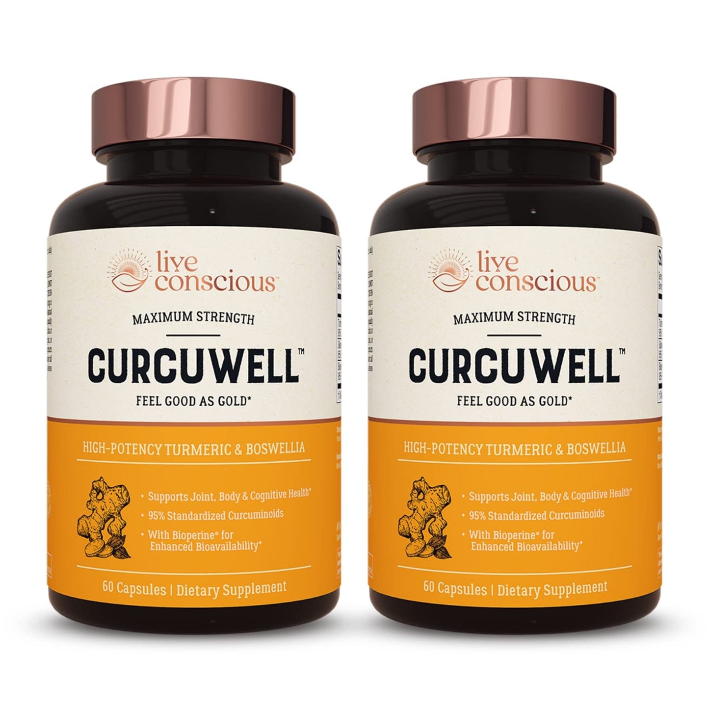 Live Conscious CurcuWell Curcumin and Boswellia Blend 120 Capsules