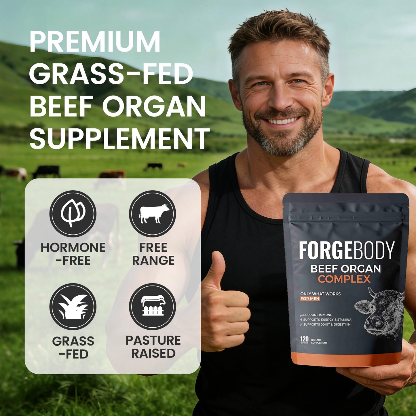 MORANDEE Forgebody Beef Organ Complex Supplement Capsule, 1 Capsule