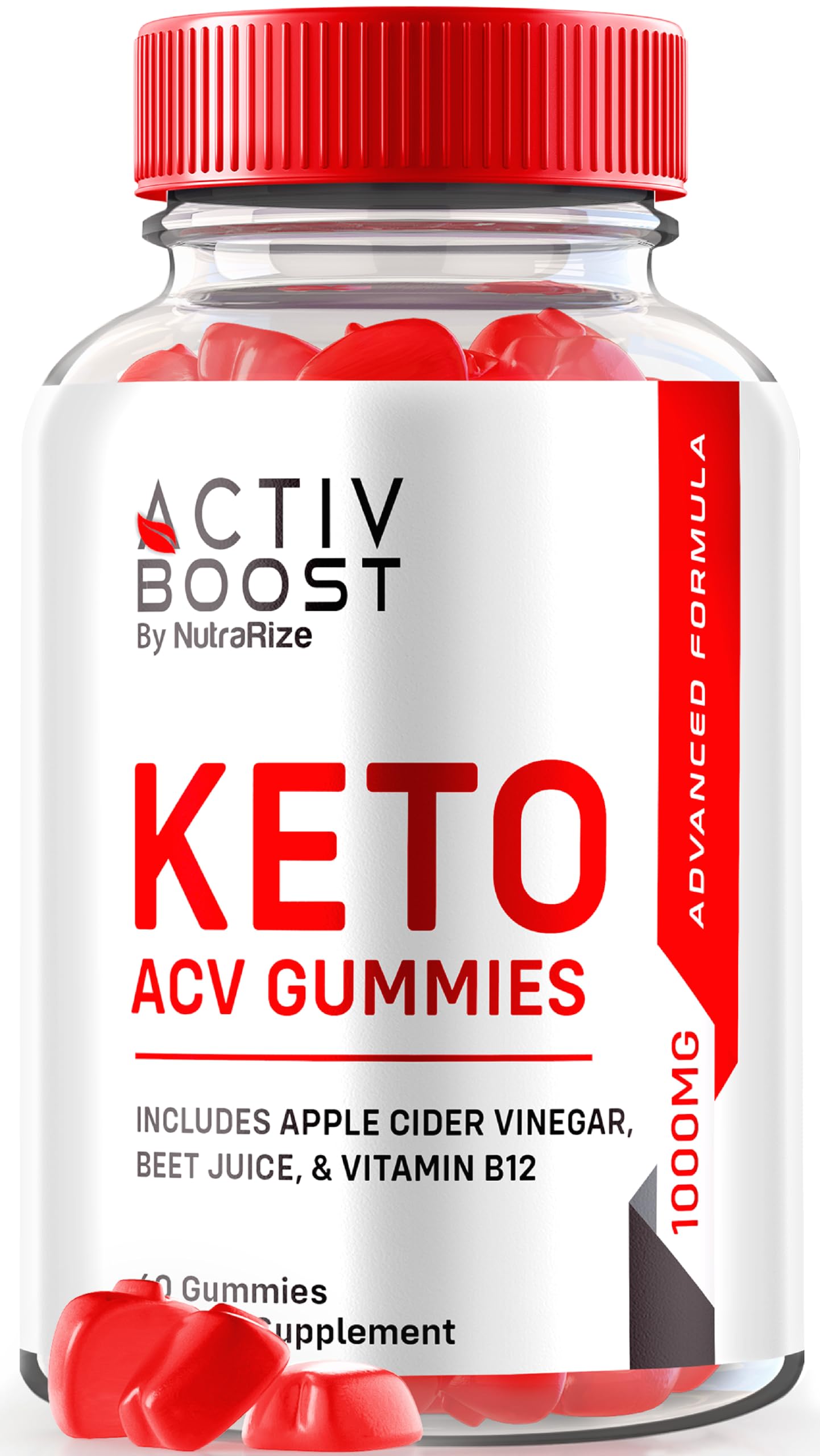 NutraRize Activ Boost Keto ACV Gummies, 60 Gummies