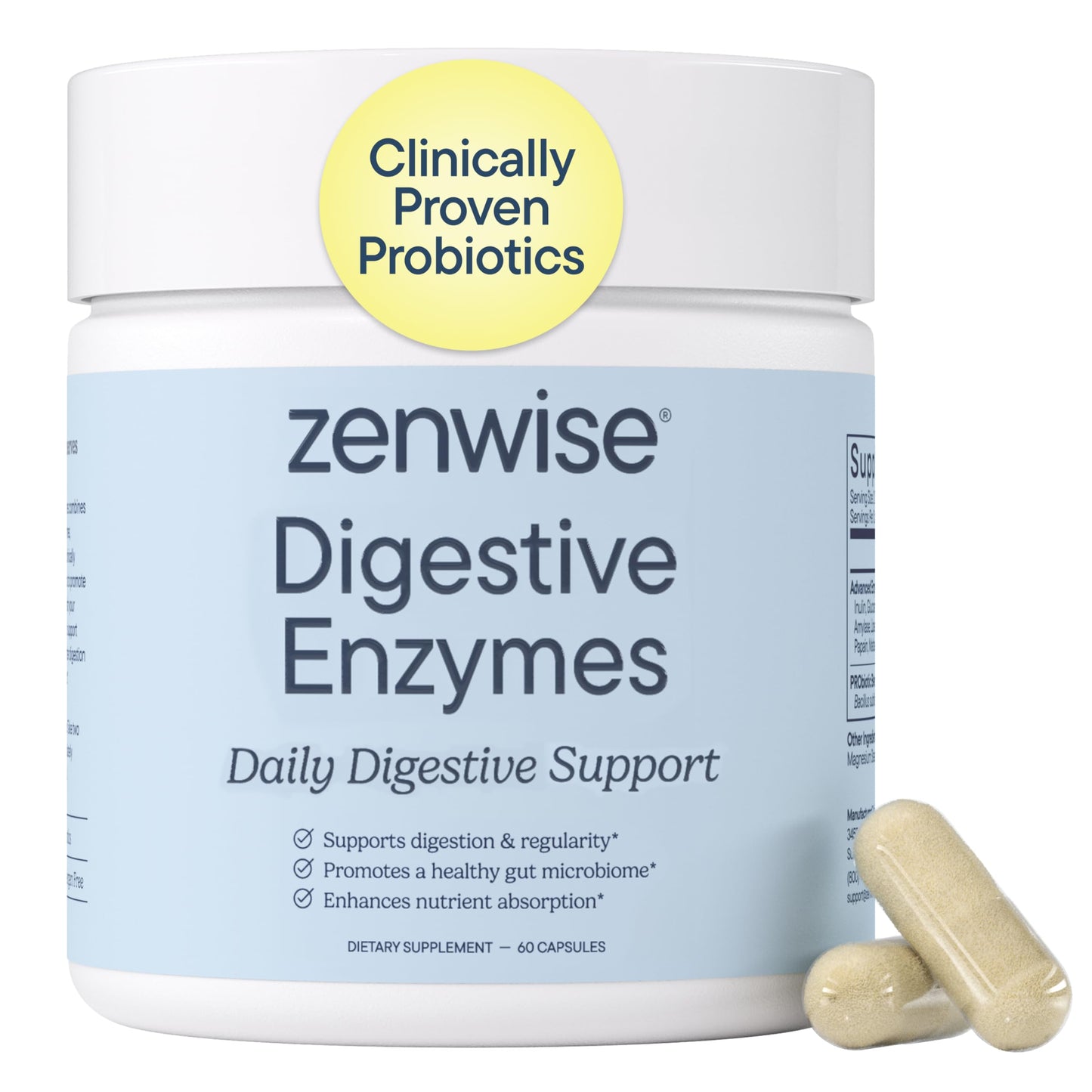 Zenwise Health Digestive Enzymes with Bromelain & Papaya, 60 Vegetarian Capsules
