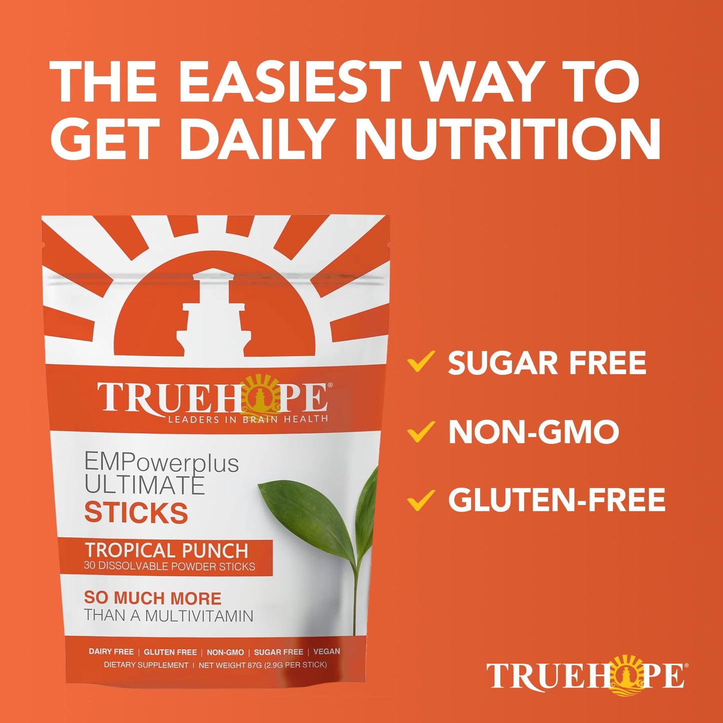 Truehope Multivitamin Nootropic Pouches with Inositol EMPowerplus Ultimate Sticks Powder 3.07 oz