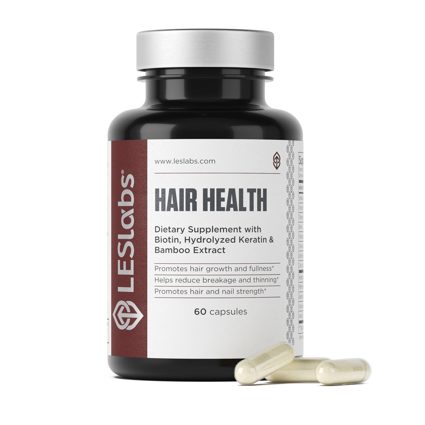 LES Labs Hair Health Hair Growth & Nails Supplement Capsule 60 Count