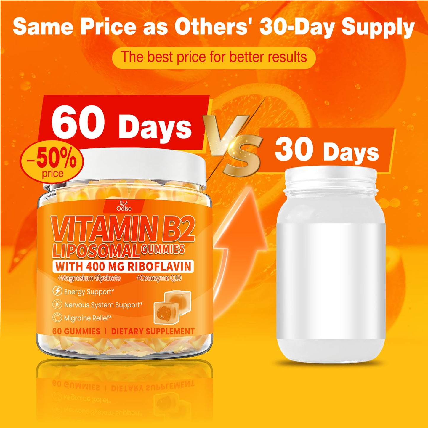 OALSE Liposomal Vitamin B2 Gummies 60 Count