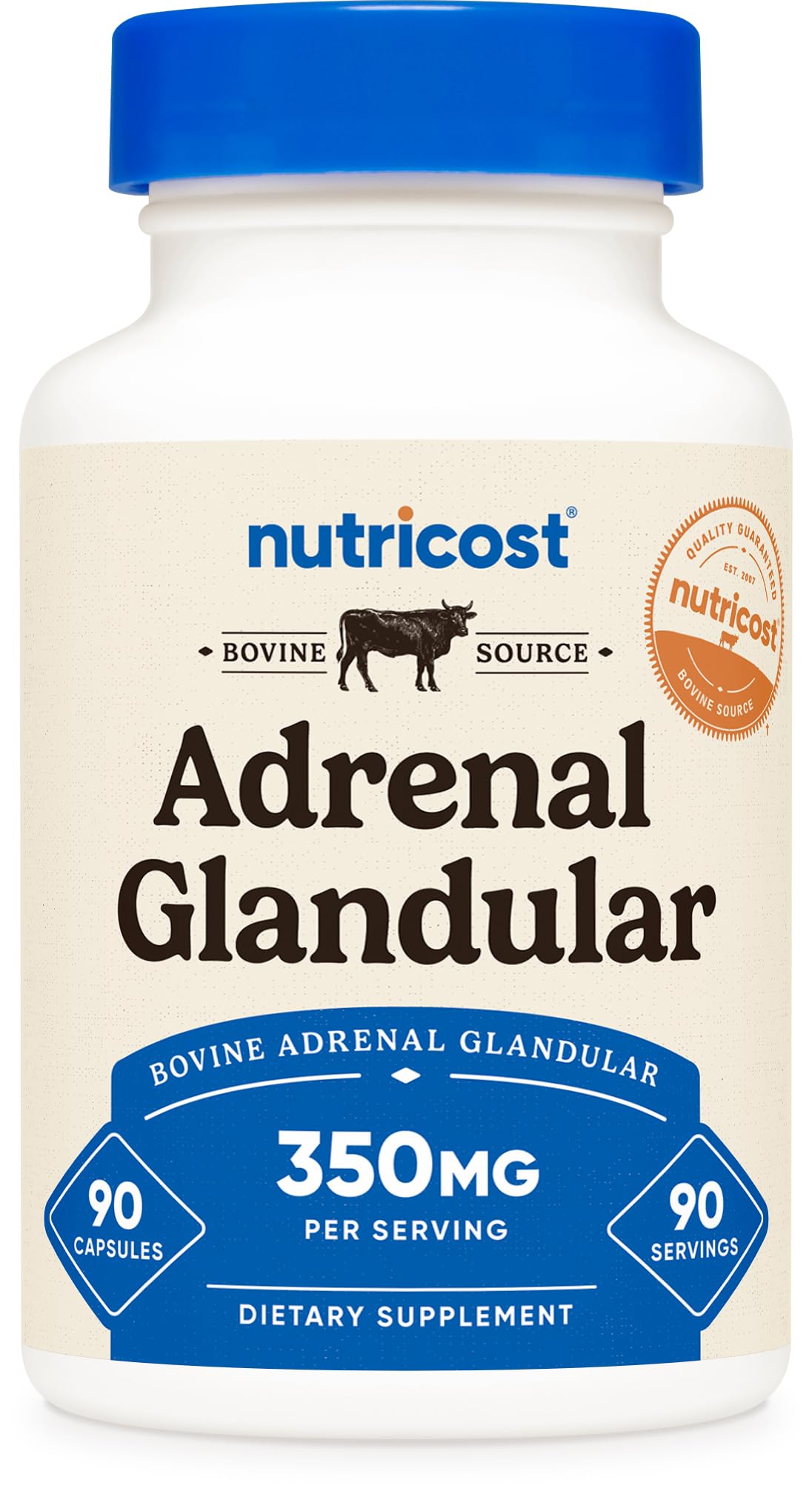Nutricost Adrenal Glandular (350mg) Capsule, 90 Count