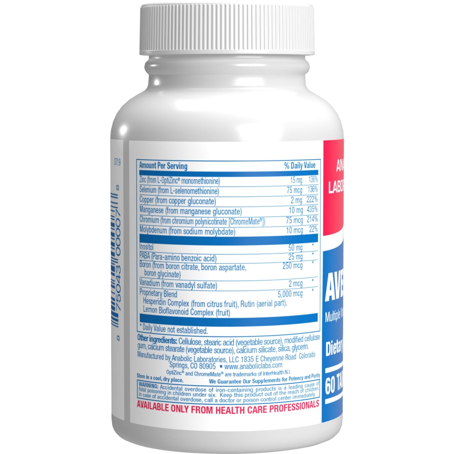 Anabolic Laboratories 30-In-1 Adult Multivitamin with Iron, 60 Tablets