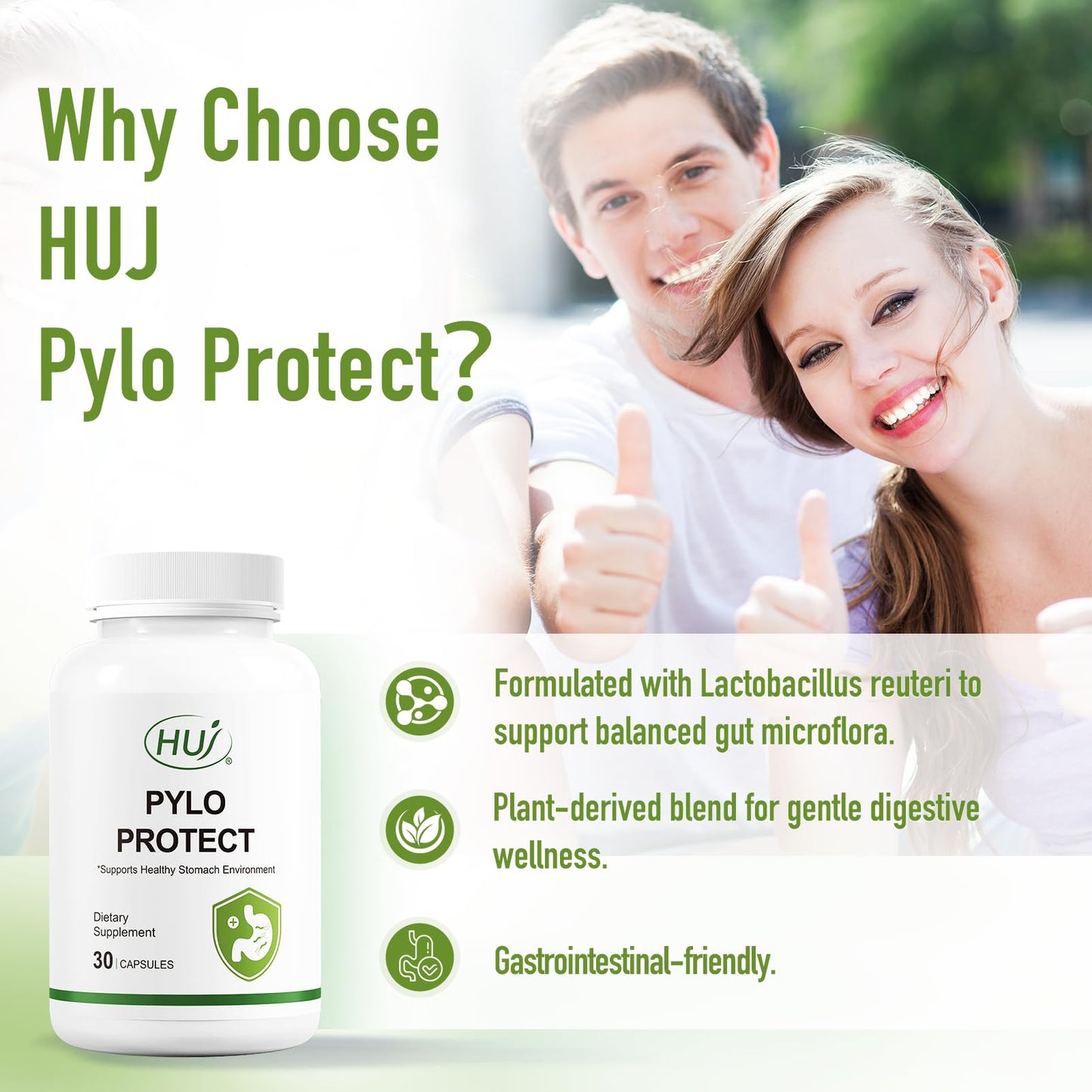 HUJ Pylo Protect Lactobacillus Reuteri Supplement Capsule, 30 Capsules