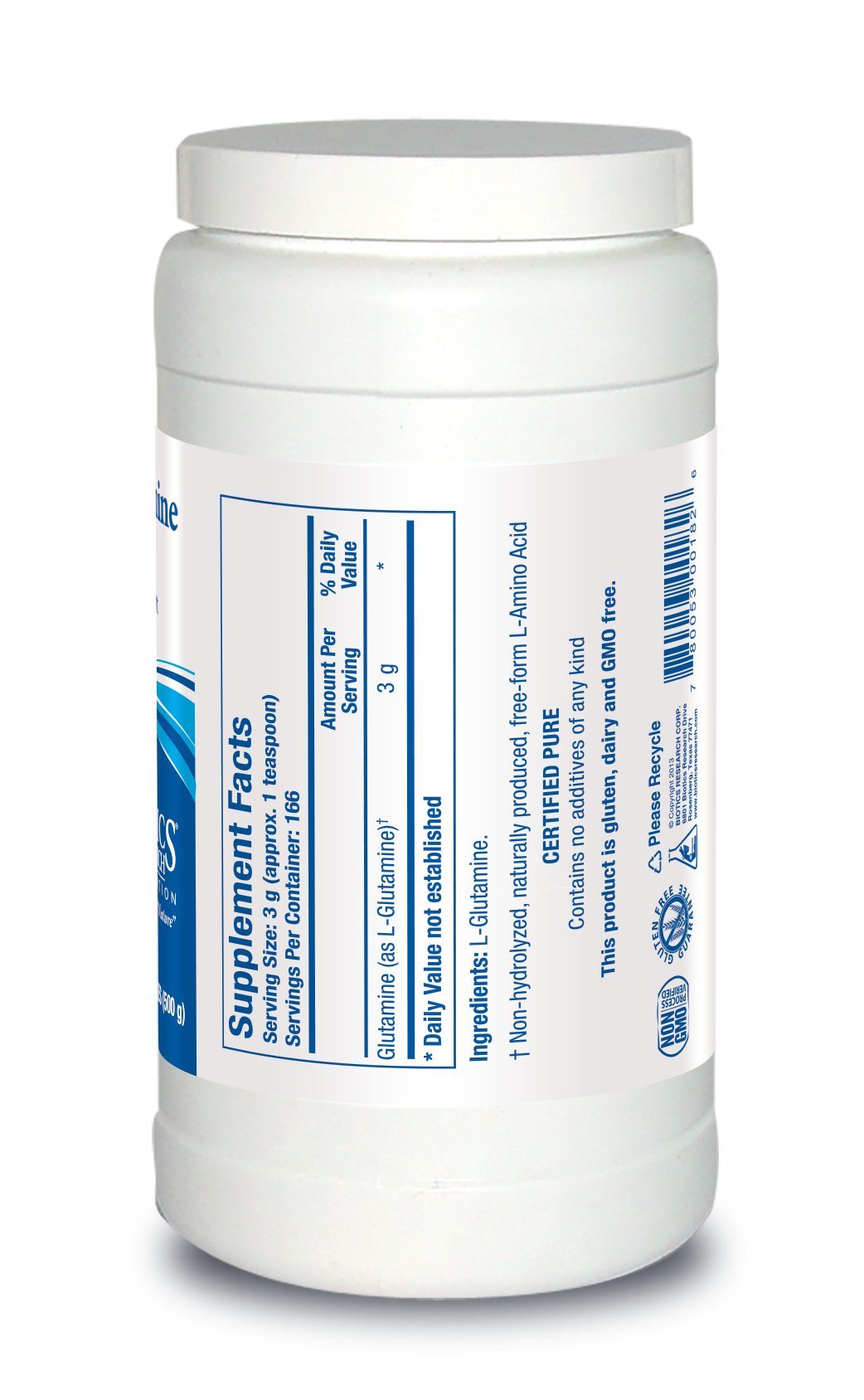 Biotics Research L-Glutamine Powder 17.9 Ounces
