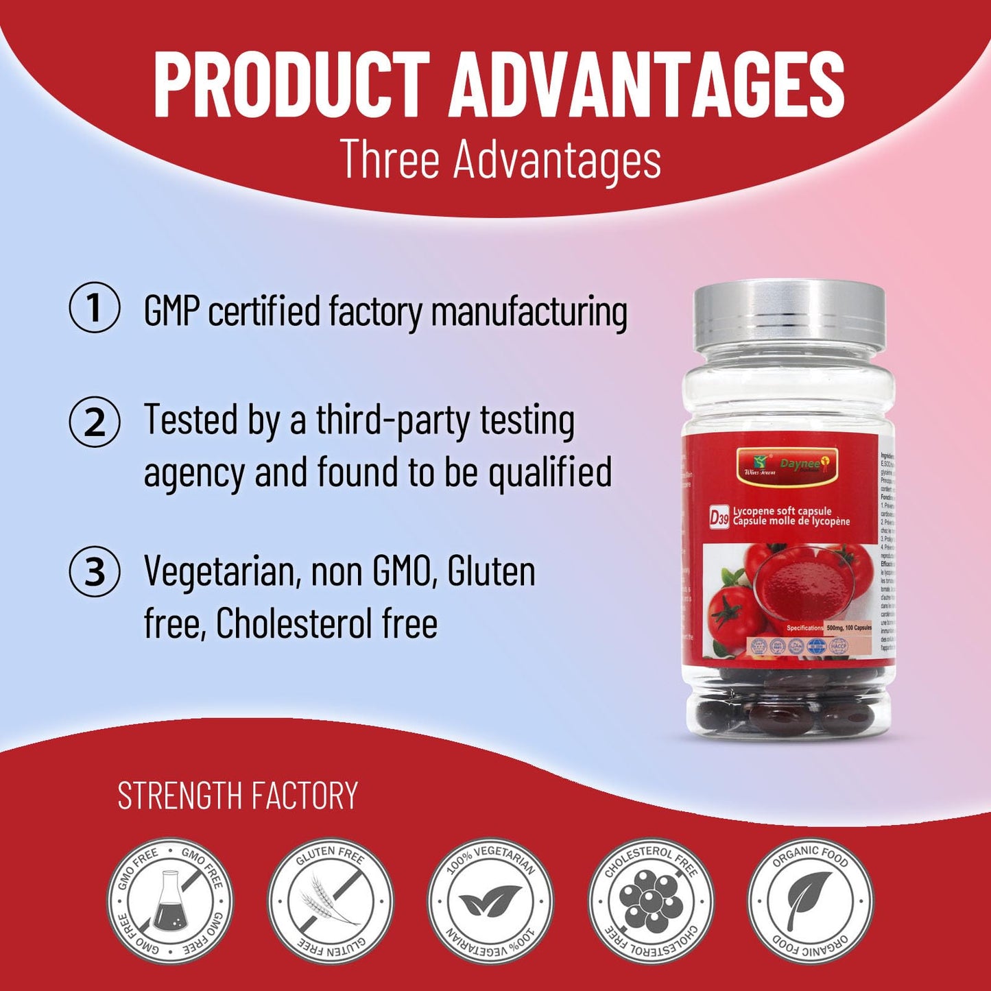 Wins Town Lycopene Softgels 500mg, 100 Softgels