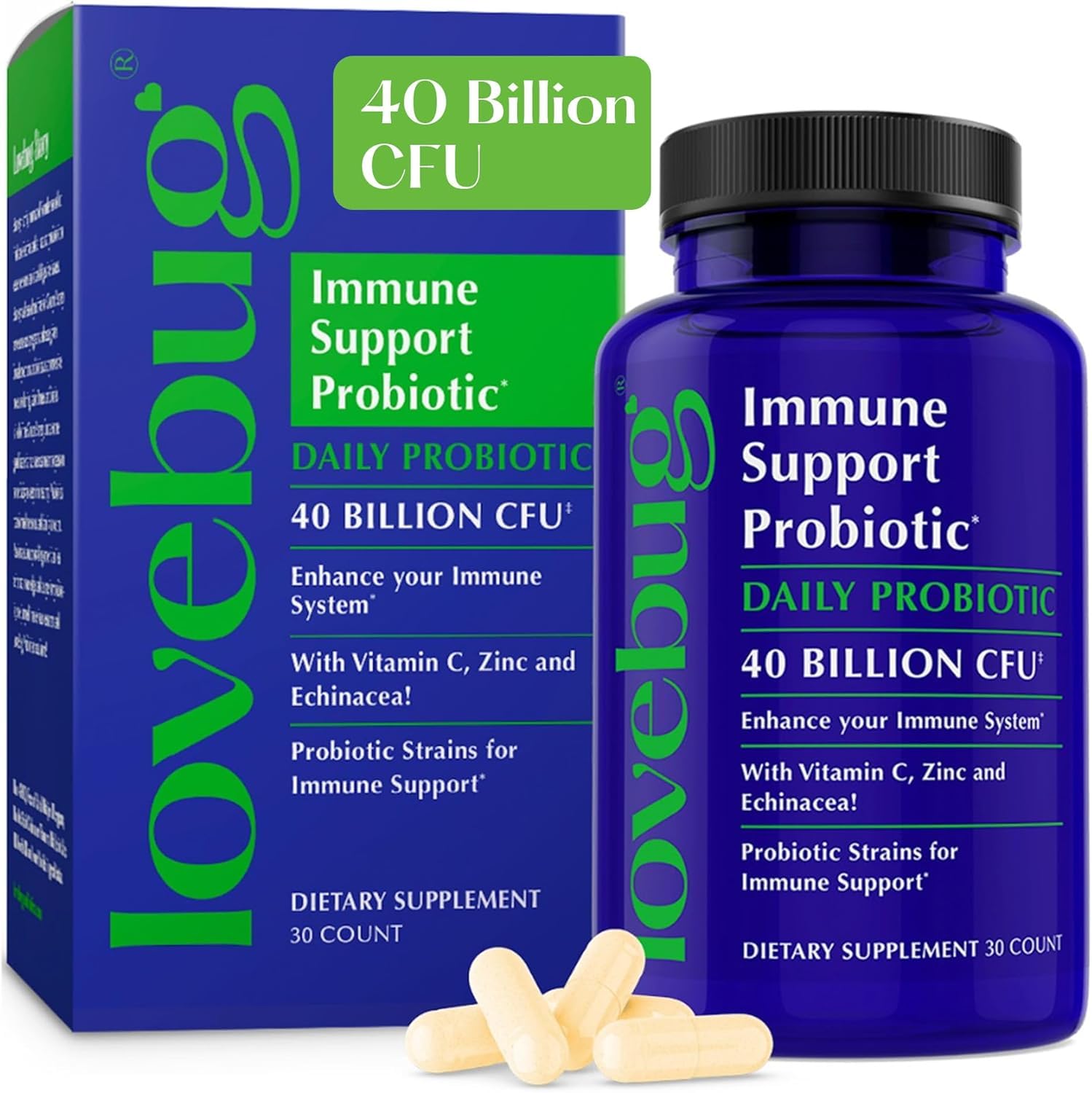 LOVEBUG Probiotics Immune Support Capsules 30