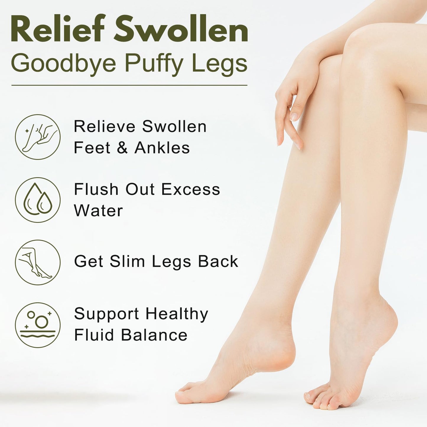 Netrca Swollen Feet and Ankles Relief with 260mg Dandelion, Edema Relief for Legs, Feet & Ankles, Water Retention, Fast-Acting Formula, Natural Ingredients, 120 Capsules