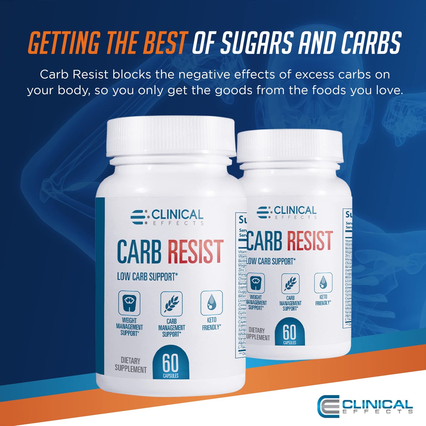 Clinical Effects Carb Resist - Carb Blocker with Vitamin C, 60 Capsules
