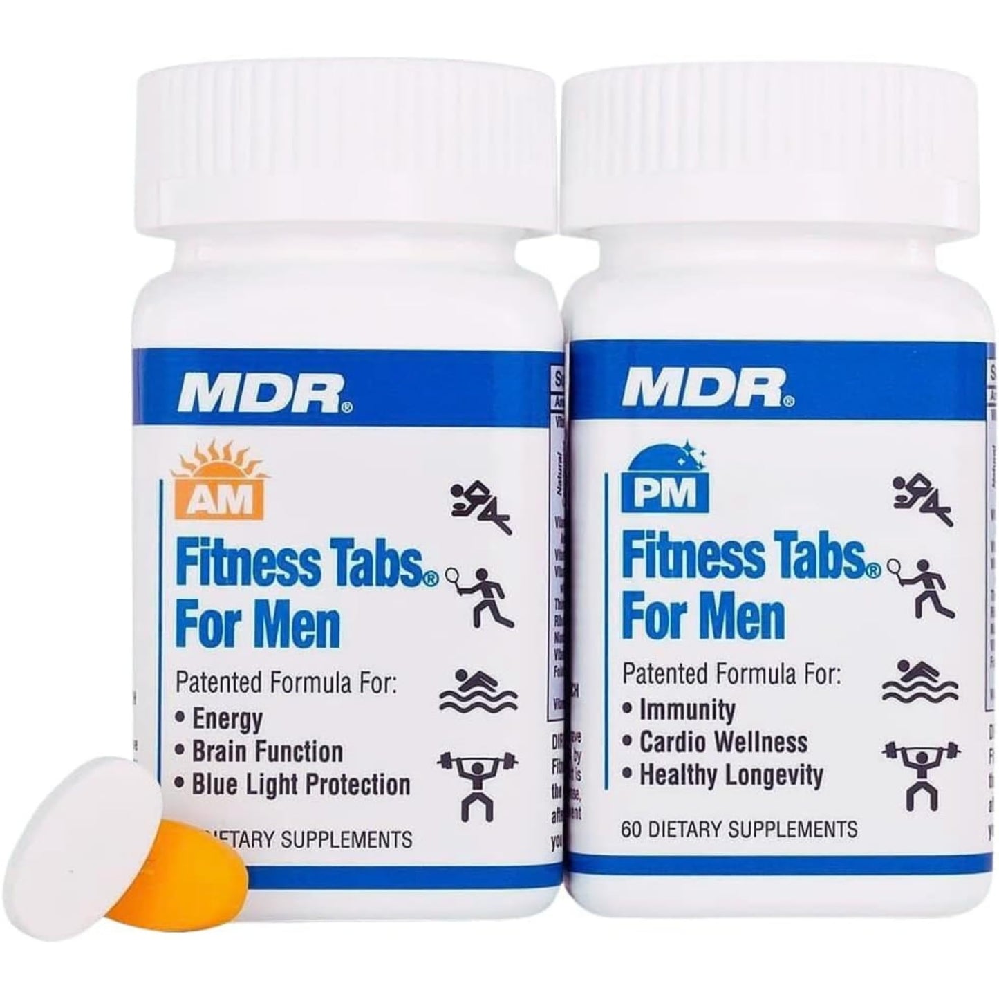 MDR Fitness Tabs Patented AM/PM Multivitamin for Men Tablet 120 Count