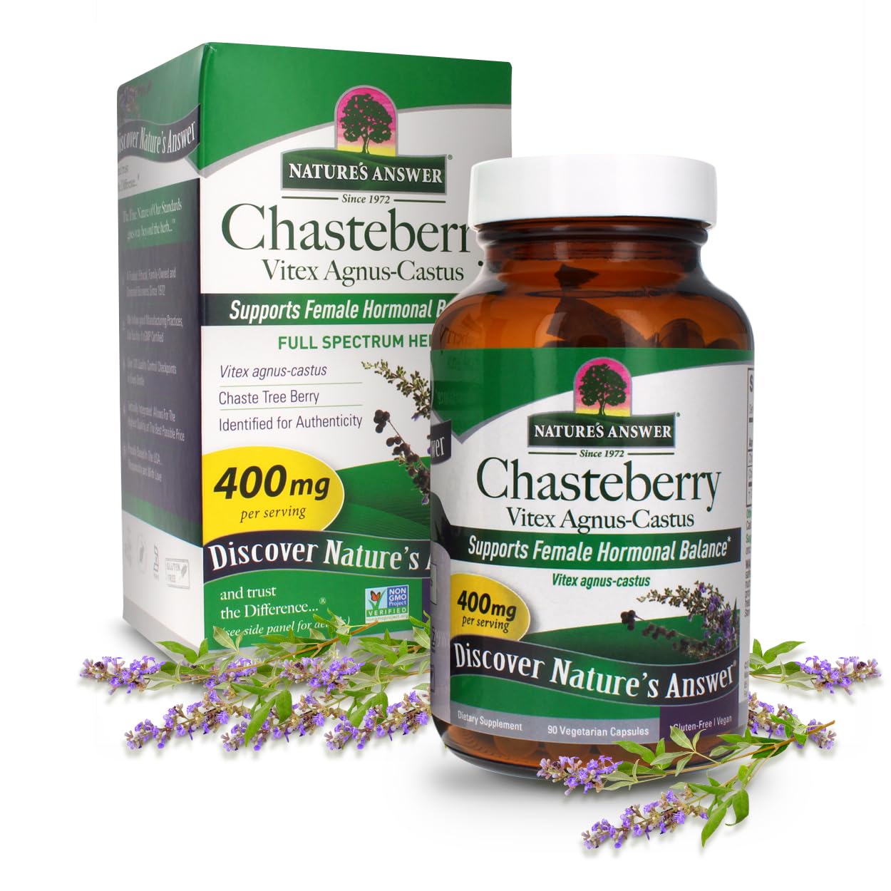 Nature's Answer Chasteberry Vitex Agnus Castus 400 mg Capsules 90 Count