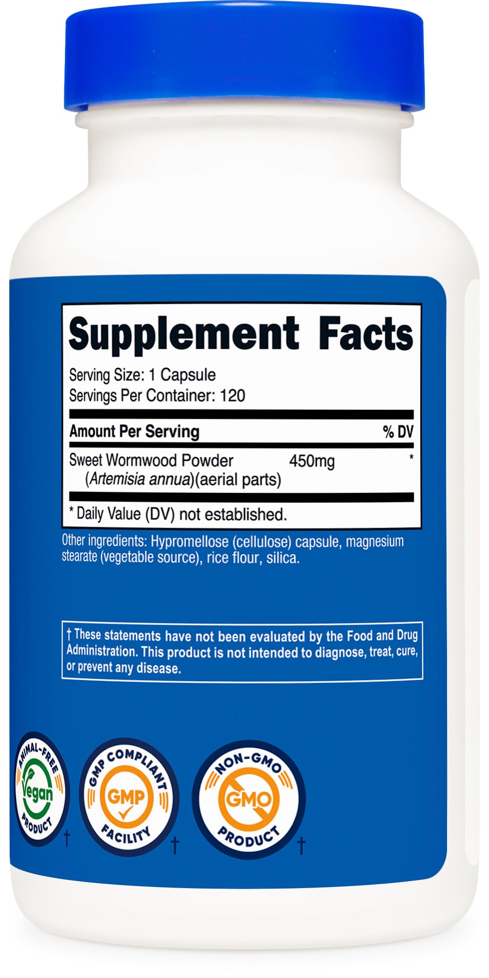 Nutricost Wormwood 450mg Capsules, 120 Count