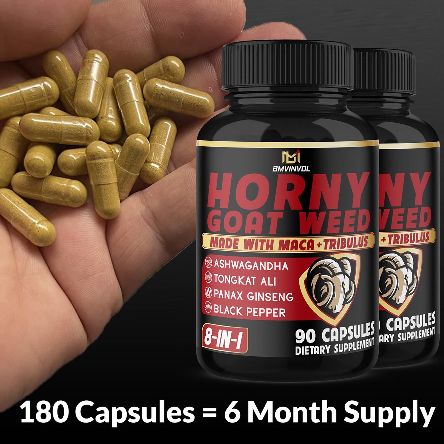 BMVINVOL Horny Goat Weed Capsules 90 Count