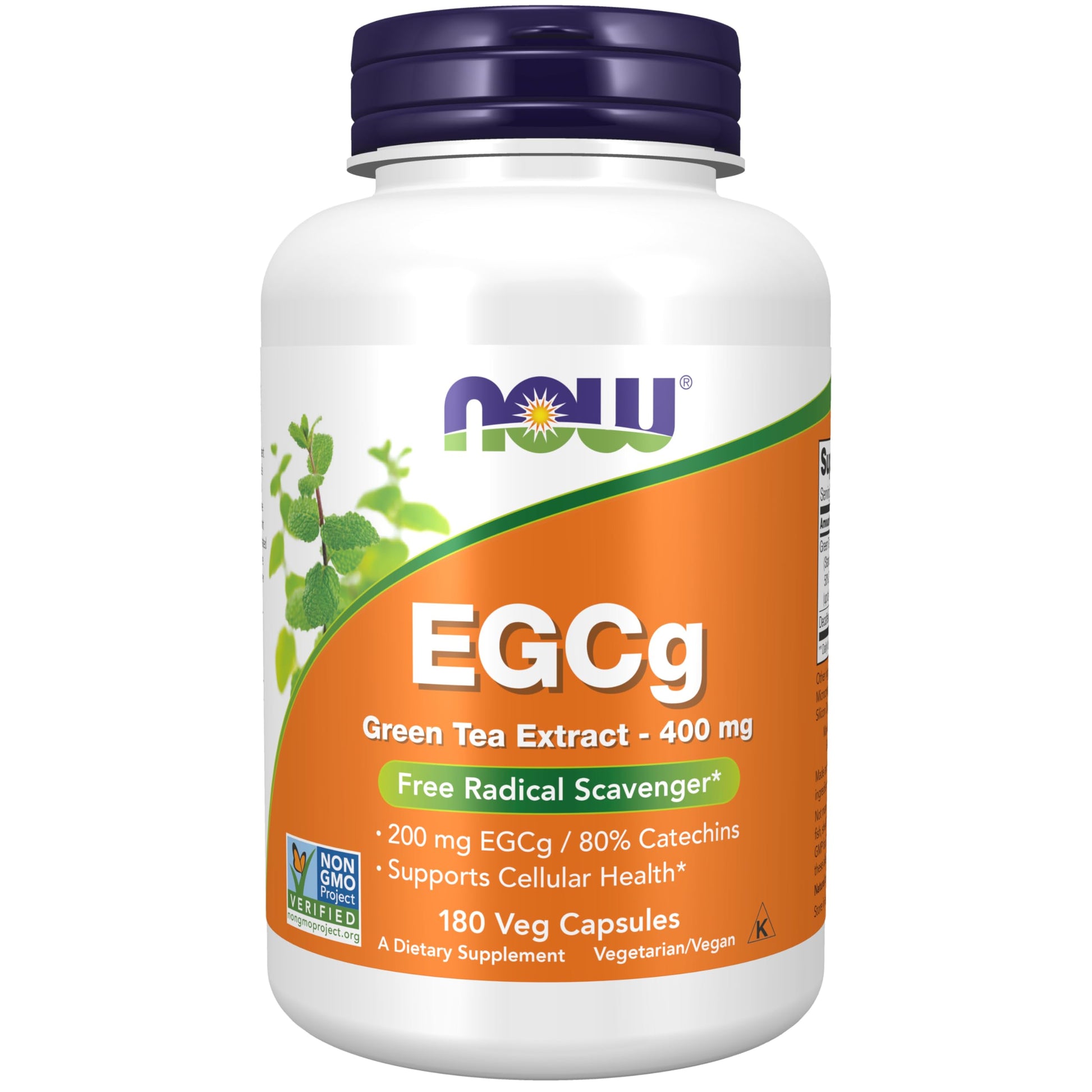 NOW Foods EGCg Green Tea Extract 400 mg Veg Capsules, 180 Capsules