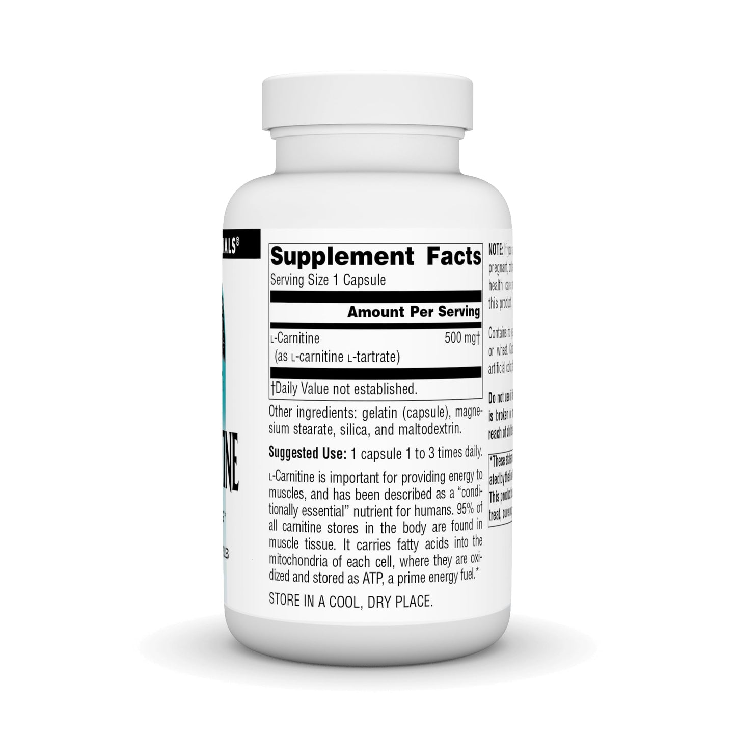 Source Naturals L-Carnitine 500 mg for Metabolic Energy Capsule, 120 Capsules