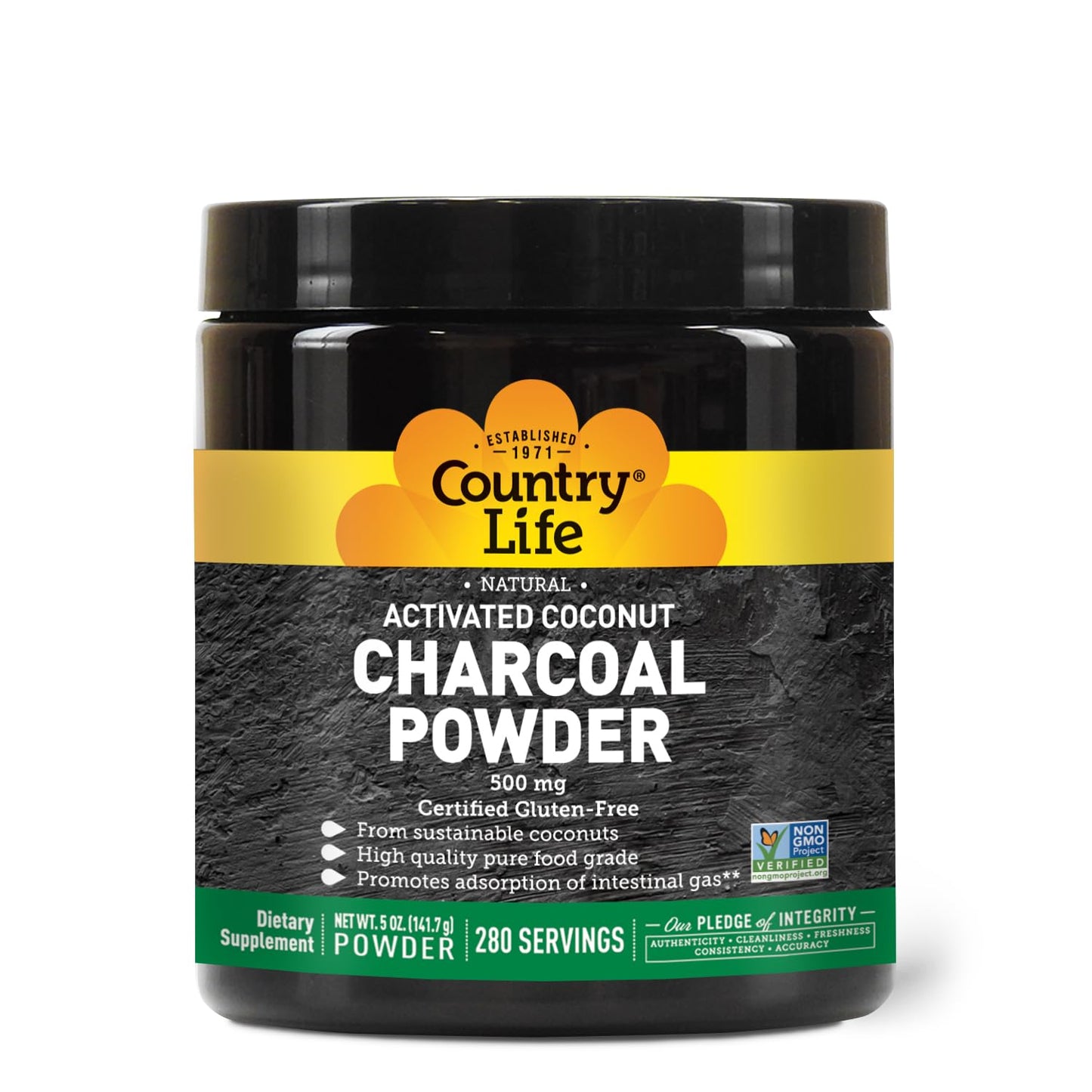 Country Life Activated Coconut Charcoal Powder 5 oz