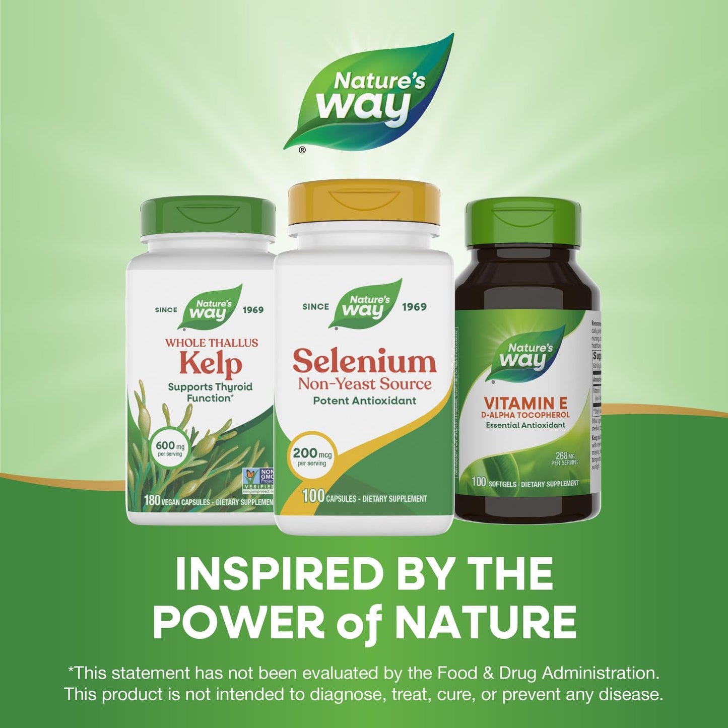 Nature's Way Selenium L-Selenomethionine Supplement for Antioxidant Support Capsules 100