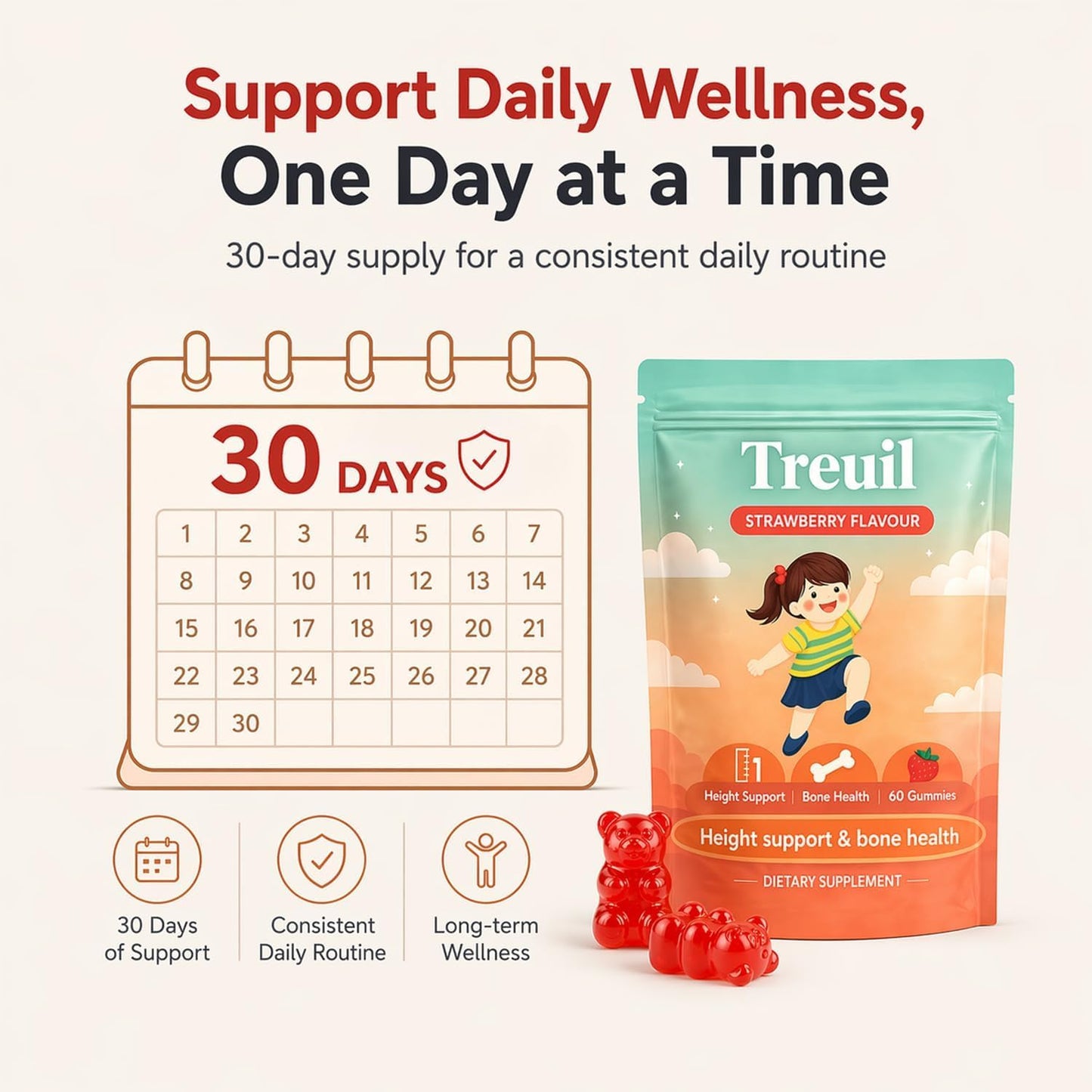 Treuil Novexa Gummies for Bone Health & Daily Vitality Support, 60 Count