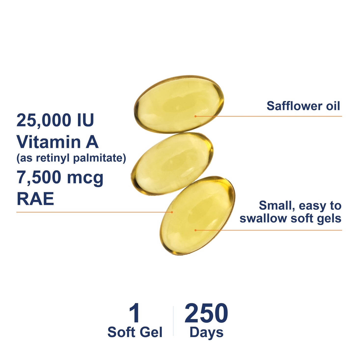 Carlson Vitamin A 25000 IU (7500 mcg RAE) Softgels, 250-Count