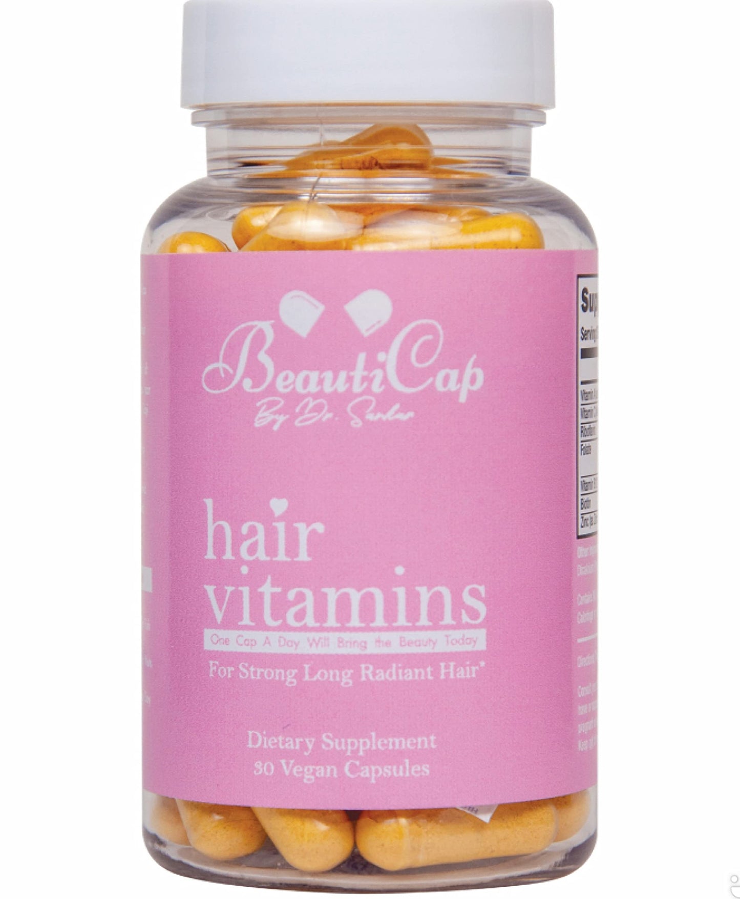 BeautiCap Biotin Hair Growth Vitamins 30 Veggie Capsules