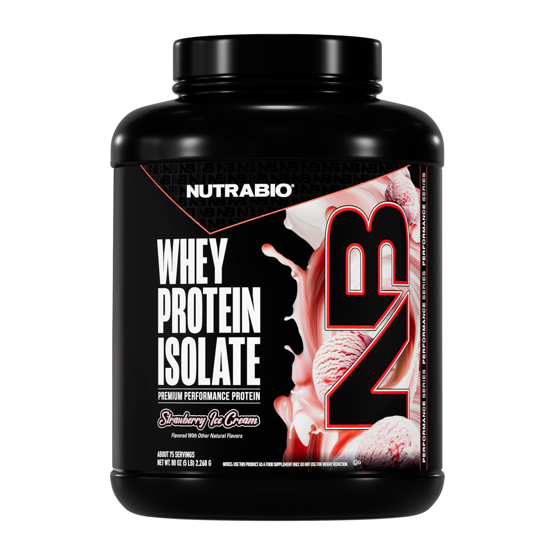 NutraBio 100% Whey Protein Isolate Powder, 80 Servings