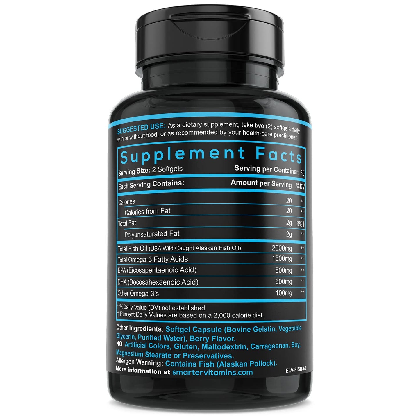 SmarterVitamins Omega 3 Fish Oil Softgels 60