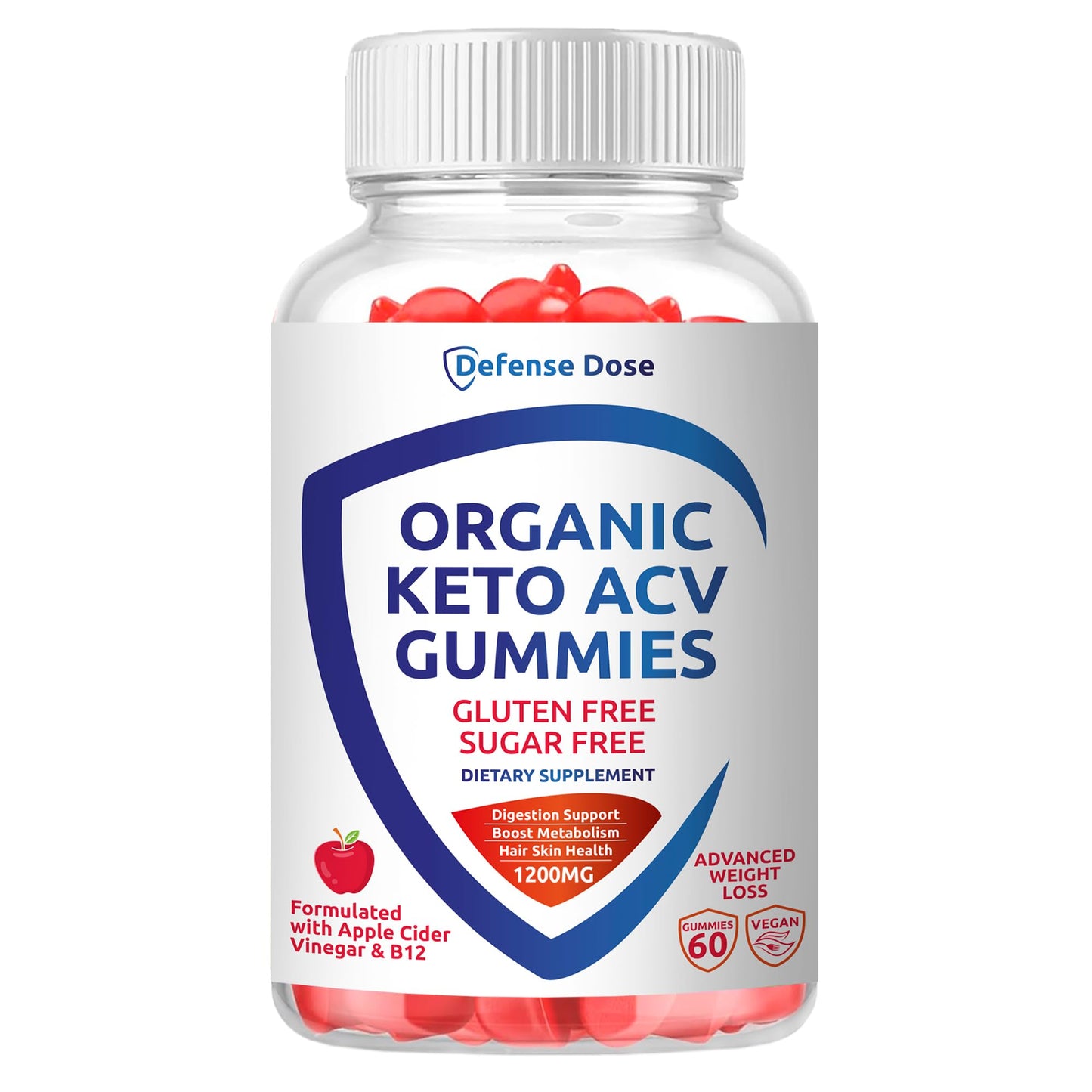 Defense Dose Organic Keto ACV Gummies, 60-Count