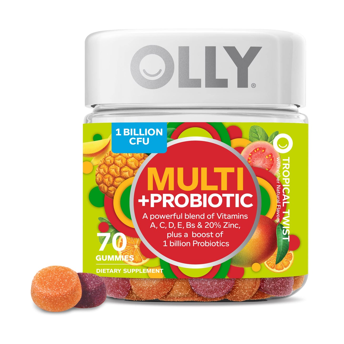 OLLY Multi + Probiotic Adult Multivitamin Gummy, 70 Count