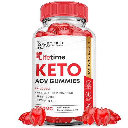Justified Laboratories Lifetime Keto ACV Gummies Advanced Formula 1000mg, 60 Gummies