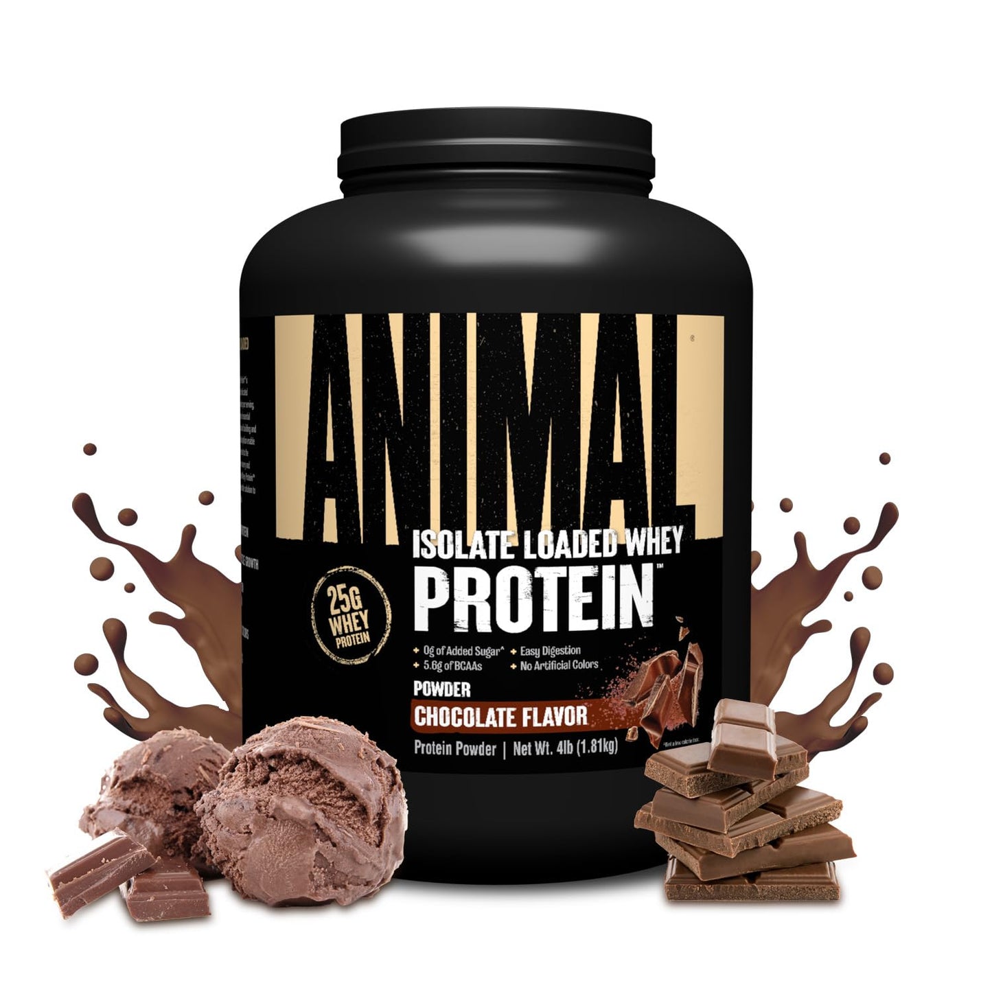 Animal Whey Isolate Protein Powder, Chocolate, 4 lb, 64 Servings