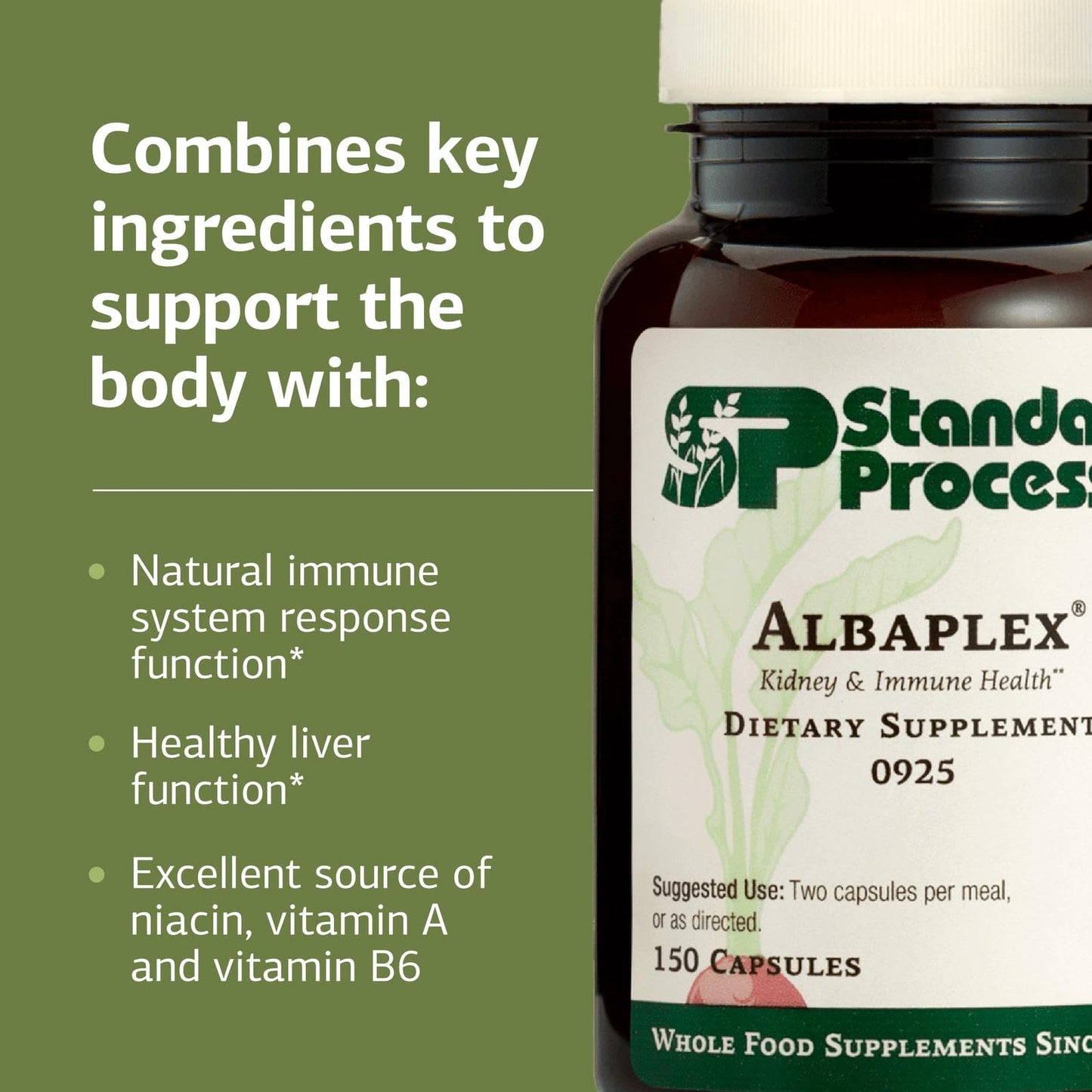 Standard Process Inc. Albaplex Liver & Immune Health Dietary Supplement Capsules, 150