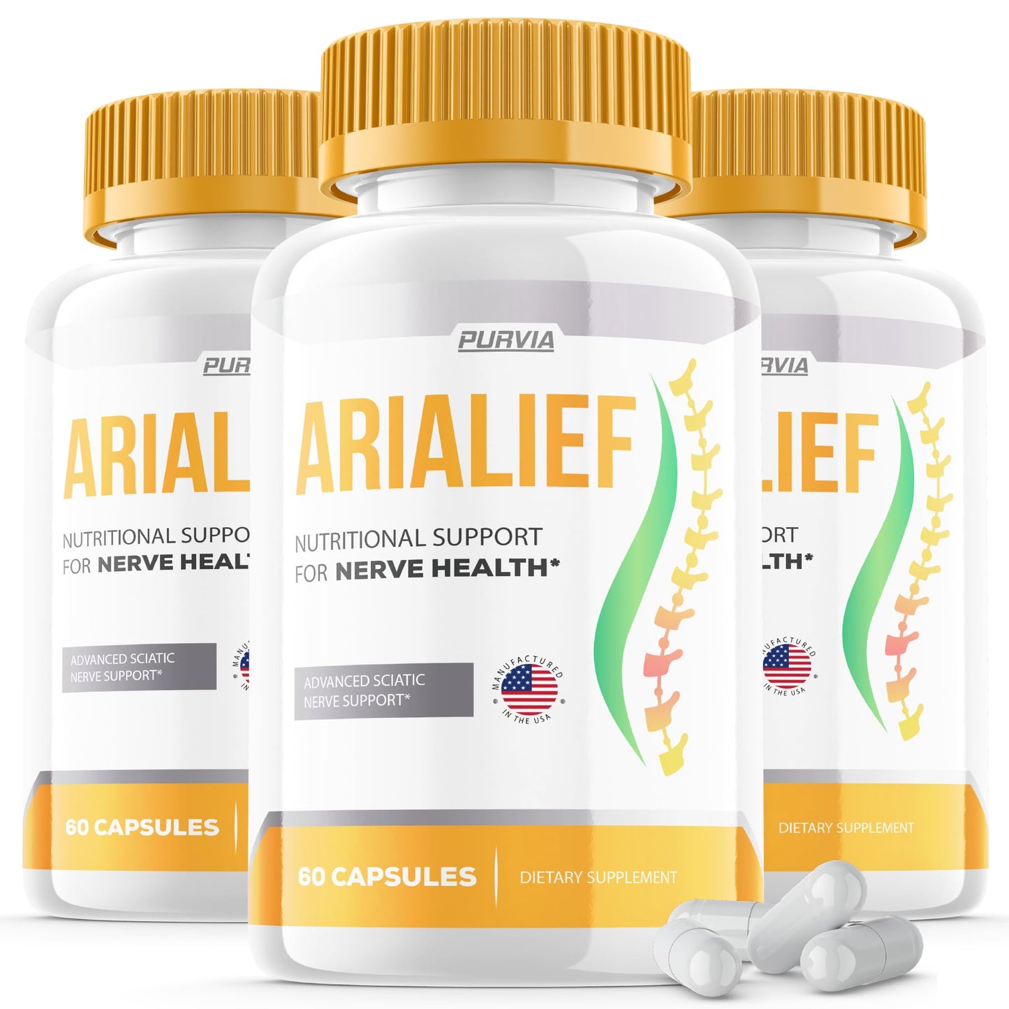 Purvia Arialief Capsules Official Formula Advanced Strength Vitamin Supplement, 180 Capsules