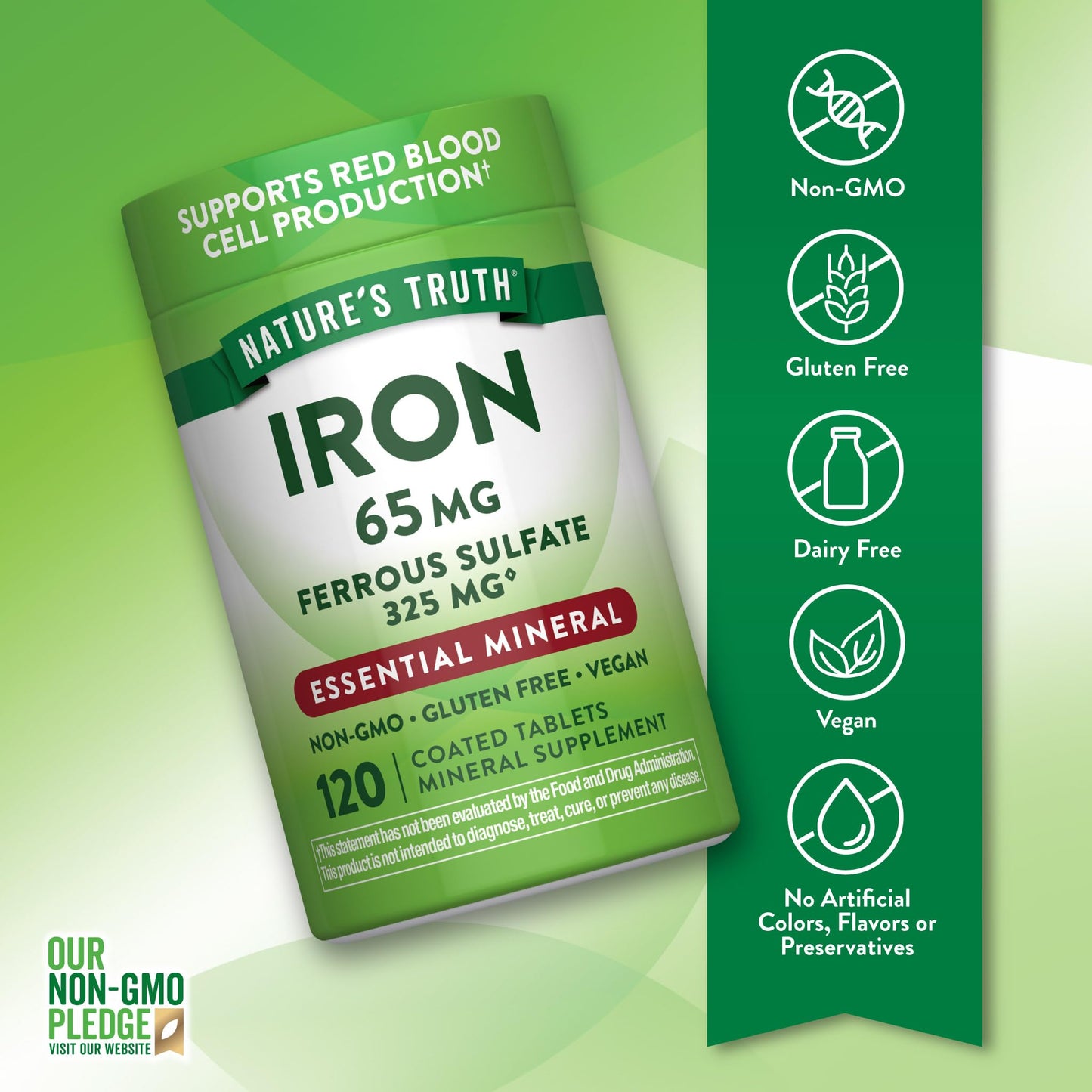 Nature's Truth Iron Supplement 120 Tablets