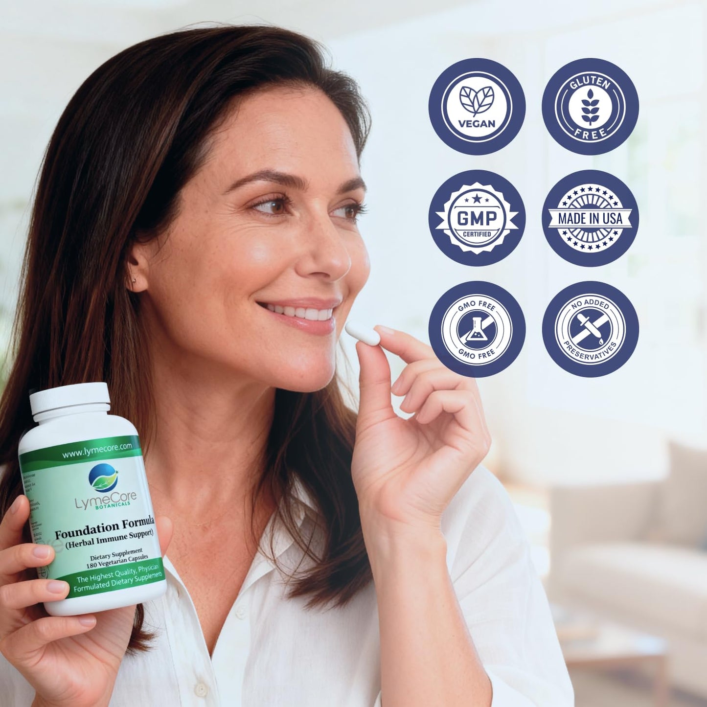 LymeCore Botanicals Foundation Formula Immune Booster with Japanese Knotweed & Cat's Claw 180 Capsules